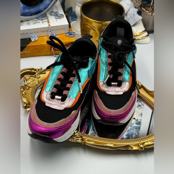 🆕 KURT GEIGER LONDON 🧿 NWOT Kensington Low-Top Sneaker - Metal Comb - Sz 6 - Picture 15 of 15